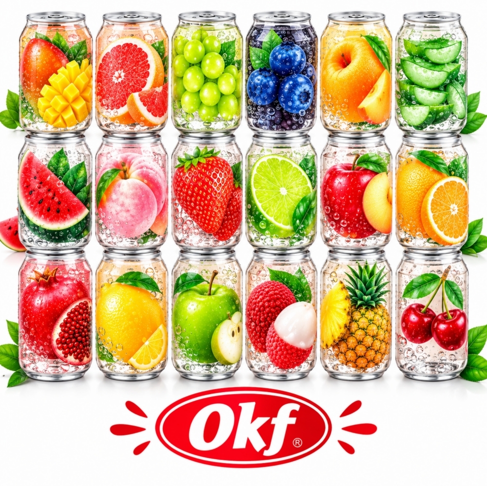  آب گازدار طعم دار okf 