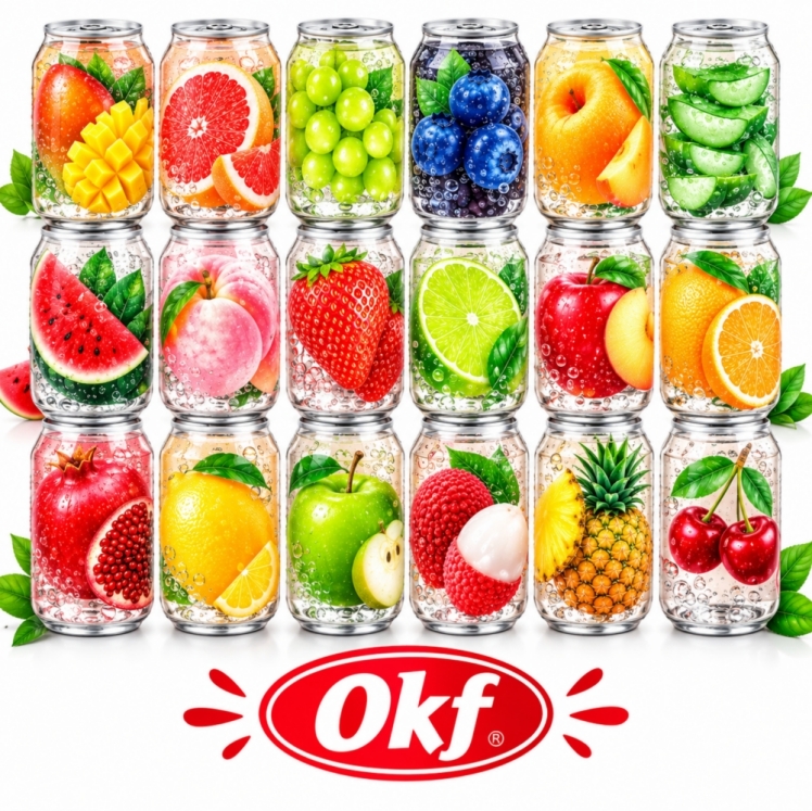 آب گازدار طعم دار okf